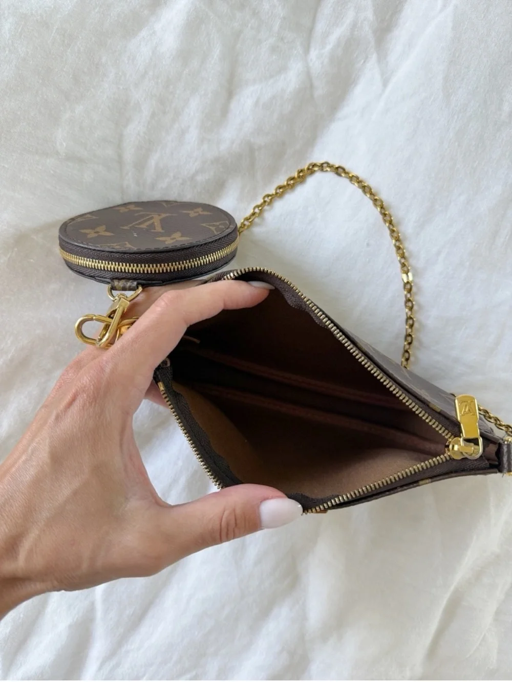 Louis Vuitton Multi Pochette Accessories Pouch Monogram Canvas Small Brown